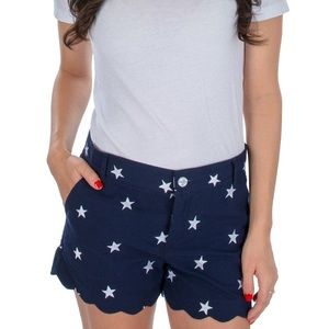 Lauren James Scallop Shorts Stars American Flag
